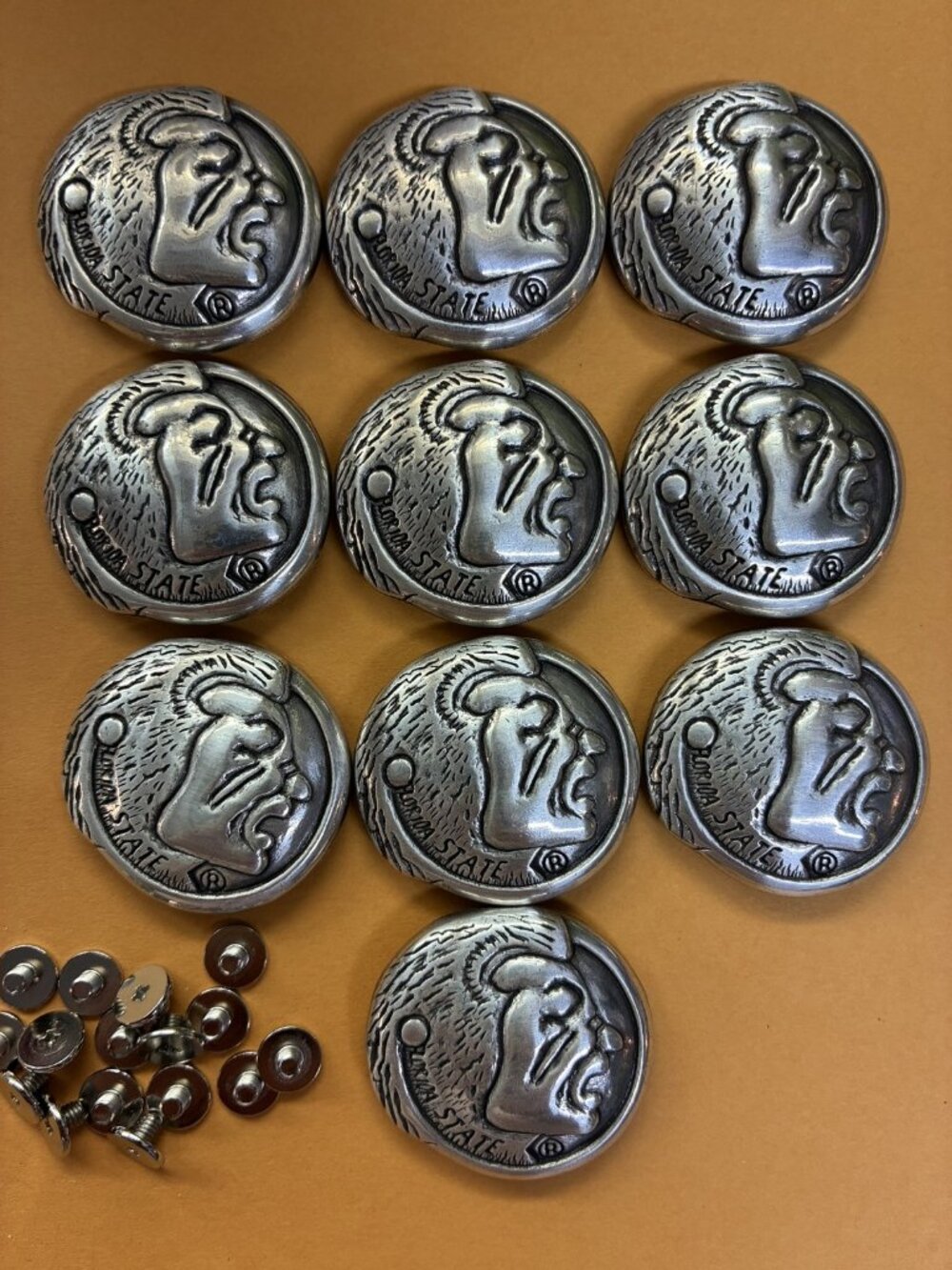 Florida State University Seminoles Conchos Lot 10 Screws 1-1/4 Inch New